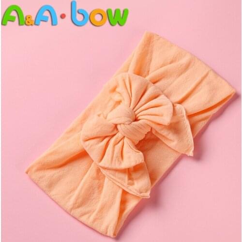 1pcs Nylon Double Bow Baby Girl Headband Big Bow Head Wrap Turban Girls Headwear Hair Accessaries Baby Children Gift