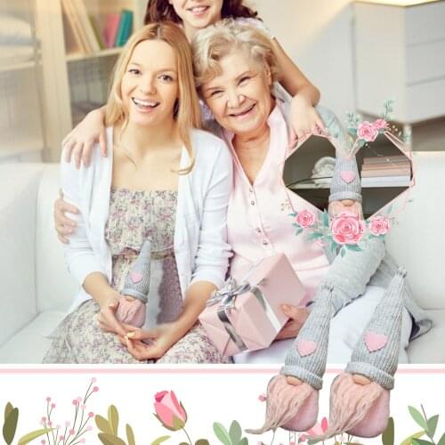 2PCS Pink Faceless Doll Dwarf Plush Toy Mothers Day Cartoon Gnome Plush Doll Cute Mini Stuffed Doll Baby Kids Toy Mother Gifts