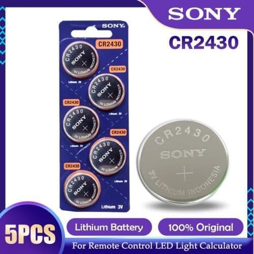 5PCS/Lot Sony CR2430 CR 2430 DL2430 BR2430 KL2430 Button Coin Batteries For Watch Headphone Hearing Aids Toy 3V Lithium Battery