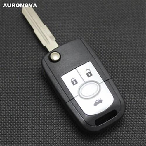 AURONOVA for Buick Excelle 2005-2008 Car Key Replace 4 Buttons Remote Key Shell Case Cover With Uncut Blade