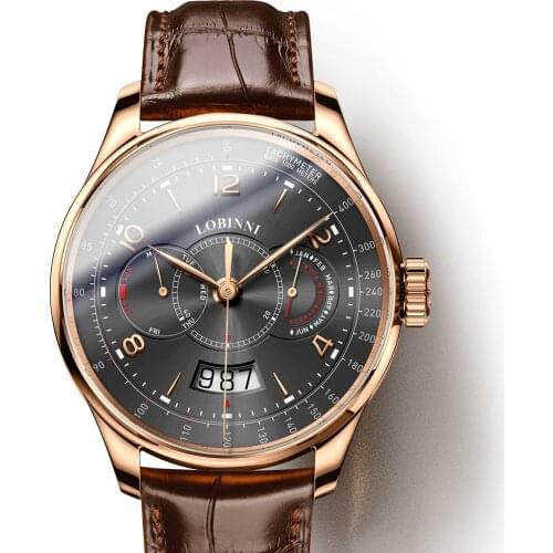 Luxury Brand LOBINNI Male Watch Automatic Mechanical Watches Sapphire Gents Mechanic Wristwatch Calendar relojes hombre new 2020