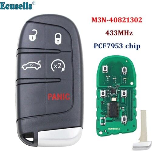 5 button Smart Remote Key Fob 4+1 buttons 433MHz PCF7953 chip for Fiat 500 500L 500X for Jeep Compass Renegade M3N-40821302