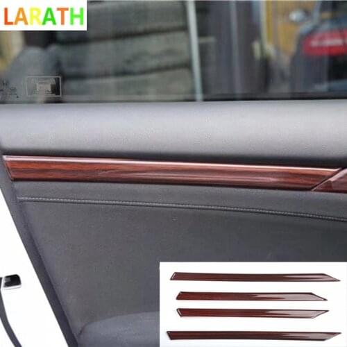 4Pcs/set For Honda Civic 2016 2017 2018 10TH Generation ABS Carbon Fiber Car Interior Door Panel Decoration Strips Trim Cover