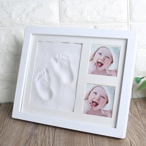 Handprint Baby Photo Frame Newborn Handprint Imprint Air Drying Soft Clay Footprint Kid Casting Hand Inkpad Fingerprint Ink Pad
