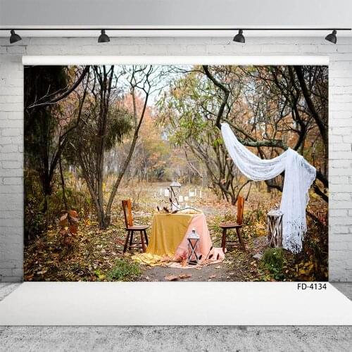 Photo Backdrop Outdoor White Curtain Grove Custom Backgrounds for Lovers Valentines Day Birthday Photoshoot Photography Props