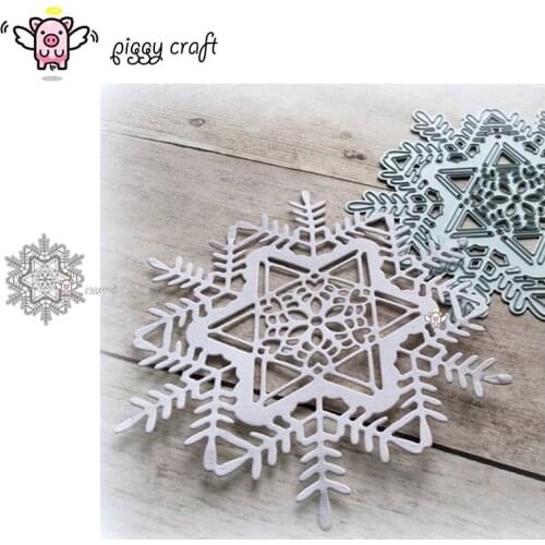 Piggy Craft metal cutting dies cut die mold Christmas snowflakes Scrapbook paper craft knife mould blade punch stencils dies