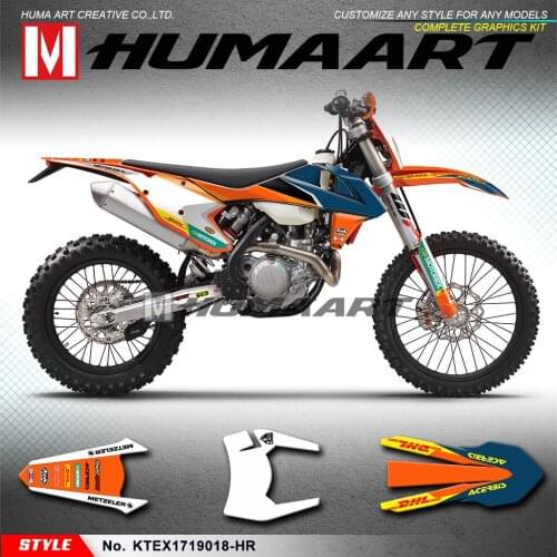 HUMAART MX Graphics Enduro Vinyl Decals for 125 150 250 300 350 450 500 EXC EXC-F XCW 2017 2018 2019, Customizable