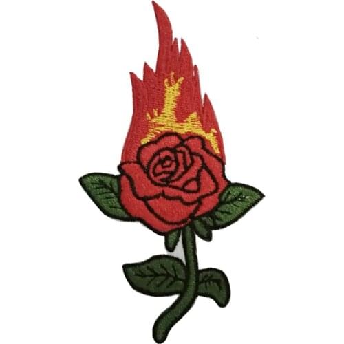 Beautiful flame roses or clothing jacket embroidery sewing supplies DIY accessories patch clothes