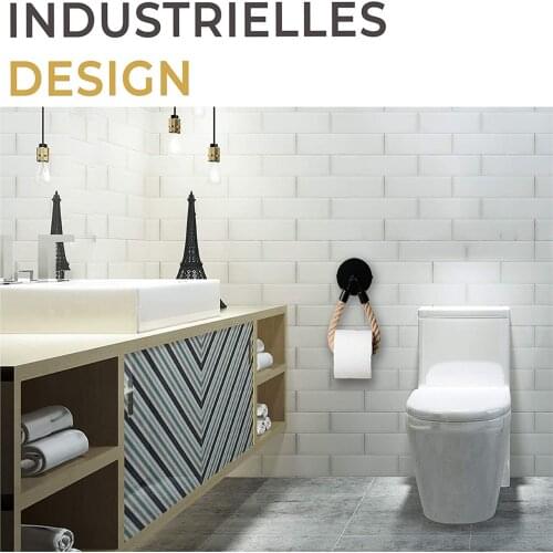 Creative Toilet Paper Simple Toilet Paper Holder Handmade Bathroom Kitchen Towel Rack Hemp Rope And Iron Paper Towel durable