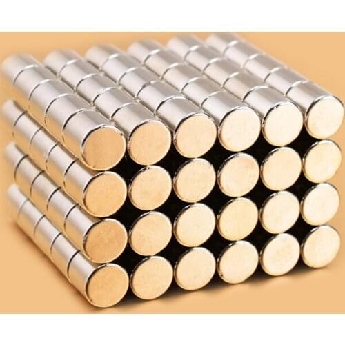 2pcs 8mm diameter neodymium iron boron powerful magnet solid round industrial permanent magnetic circle column