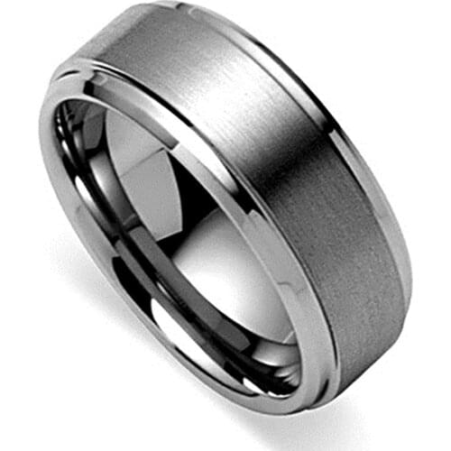 Stainless Steel Spinner Ring for Men Brushed Center 8MM Black Mens Ring for Anniversary Gift