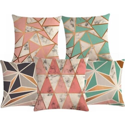 Nordic Style Geometric Cushion Cover Throw Pillow Cover Linen Cushion Case Sofa Bed Decorative Heart Pillowcase