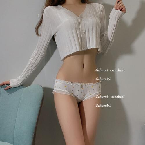New Style Japanese Ruffled Cotton Garden Small Floral Underwear Womens Sweet Girl Panties Students