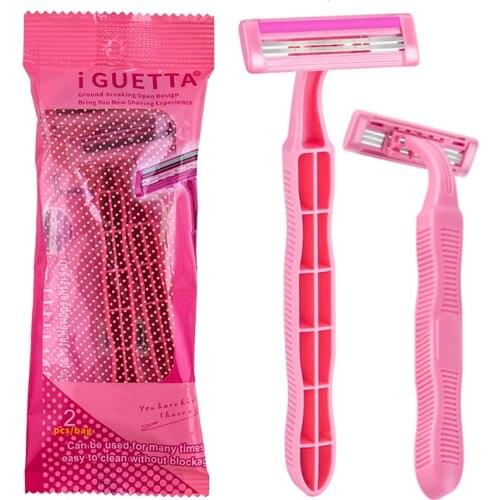 GUETTA Summer New Shaver for Women Manual Shaver 2 Pcs/Bag Ultra-Thin Women Shave A Portable Razor For Legs And Armpits