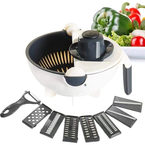 Vegetable Cutter Food Chopper Manual Slicer Potato Cheese Grater Machine Multi-function Garlic Press Kitchen Gadget Accessories