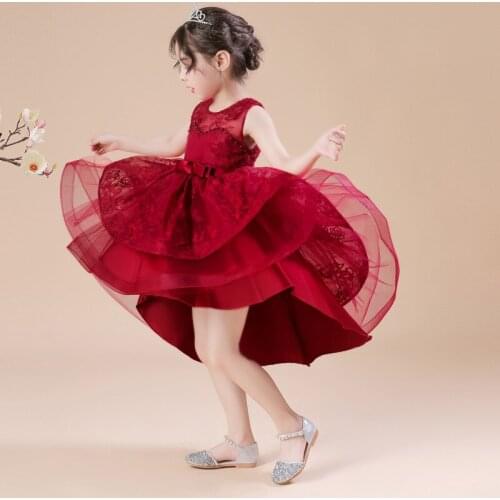 Flower Girl Dress 2021 Communion Dresses Front Short Bakc Long O-neck Flower Girl Dresses Vestidos De Comunion For Baby Sister