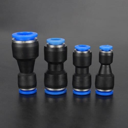 Press-Fit 4/6/8/10/12/14/16mm OD PU Tube Equal/Reducer Pneumatic Push In Connector Quick Release Air Fitting