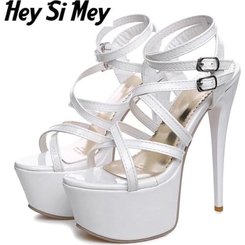 Luxury Women Sandals High Heels Shoes Sexy Platform Gladiator Sandals Ladies Fashion Summer Womens Stripper Fetish Party Shoes