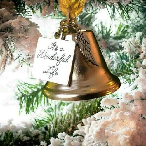 Christmas Ornaments Angel Wings Bell Its A Wonderful Life Memorial Bell Ornament Xmas Pendants Party Decor New Year Gift