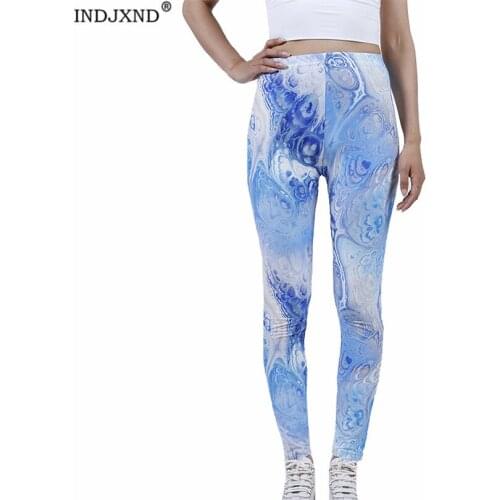 INDJXND Sexy Tie Dye Leggings Women Fitness Pants Workout Ankle-Length Clothing Gym Push Up Elastic Trousers Running XXL Bottom