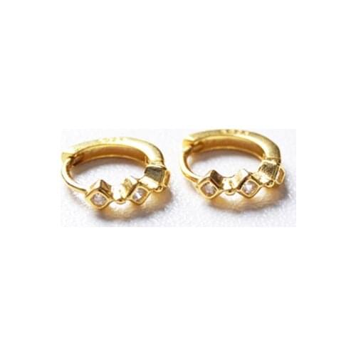 925 Sterling Silver Earring Fashion Zircon Wave Geometry Ear Ring Ear Bone Ear Buckle Mini Cute Trend Wild Boy Girl Ear Jewelry