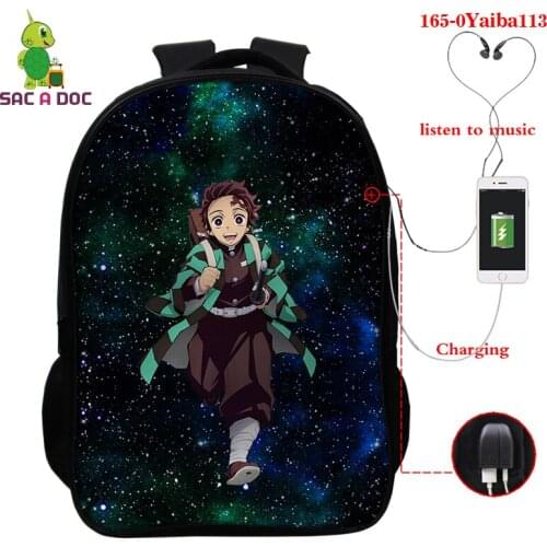 Kimetsu No Yaiba School Backpack Boys Girls School Bag Backpack Student 3d Anime Backpack Fashion Schoolbag Backpack for Teenage