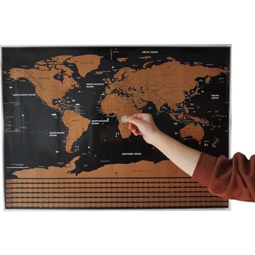 Erasable map 82*59cm Home decoration Wall stickers Toy stickers world map 252 national flags Waterproof paper Wall sticker map