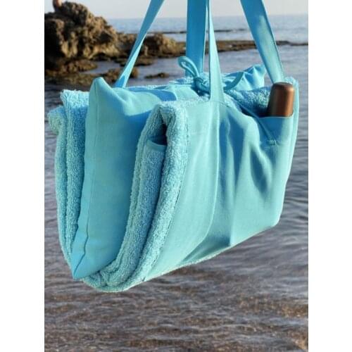 Bag Portable Ultra Lightweight Breathable Compartment Turquoise Beach Towel Camping Hiking Swimming Summer