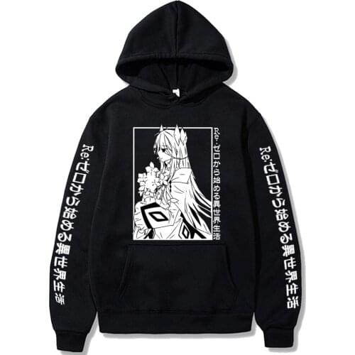 Re:Zero Hoodie Sweatshirt Women/Men Anime Nice Kawaii Emilia Rem Ram Cosplay Hooded Jacket Sweatshirt Harajuku Autumn Clothes
