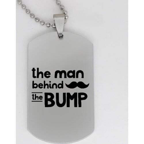 Ufine jewelry dad gift pendant army card THe man behind Moustache the bump stainless steel Customed necklace N4090