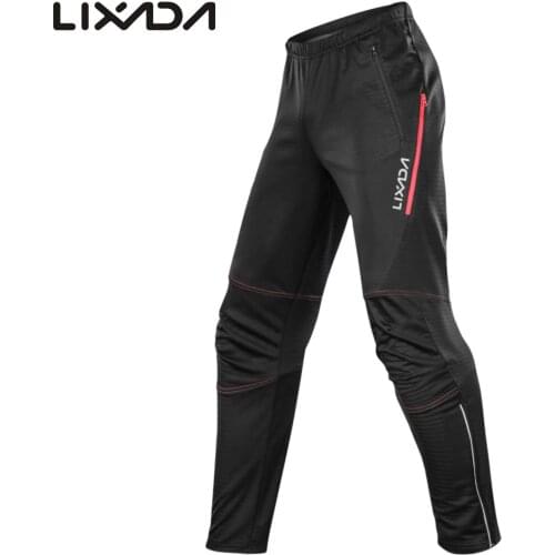 Lixada Autumn Winter Cycling Pants Windproof Keep Warm Thermal Sports Trousers Men Mtb Elastic Waist Bike Bicycle Pants