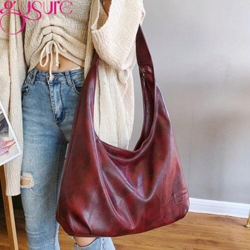 Gusure Vintage Women Shoulder Bag Brand Designers Luxury Handbags for Female Bags Sac a Main 2021 Ladies Hobos Tote