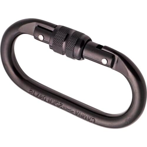 Oval Shape 25KN Screw Locking Carabiner Hook Outdoor Rock Climbing Rappelling Equipment CE certified
