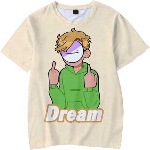 High Quality Dream Smp Merch Childrens T-shirts Clothes boy girl Summer Anime T shirt Dreamwastaken 3D Hot Sale Kids T shirt