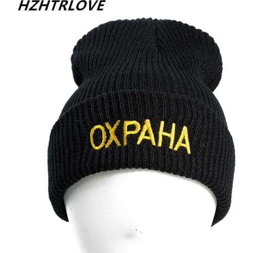 High Quality Russian Letter OXPAHA Casual Beanies For Men Women Fashion Knitted Winter Hat Hip-hop Skullies Hat
