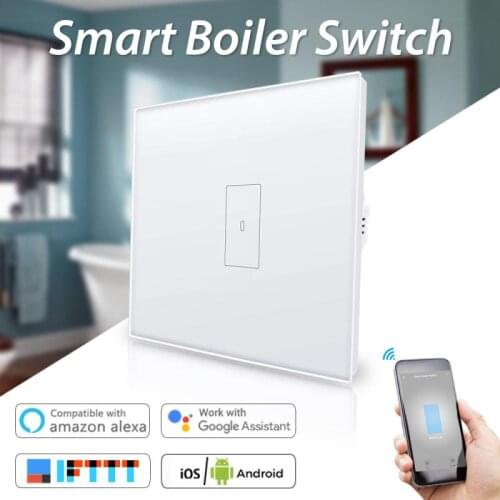 WiFi Boiler Switch 4000W EU/US Standard Smart Water Heater Switch Tuya Smart Life App Control Work With Alexa Google Home