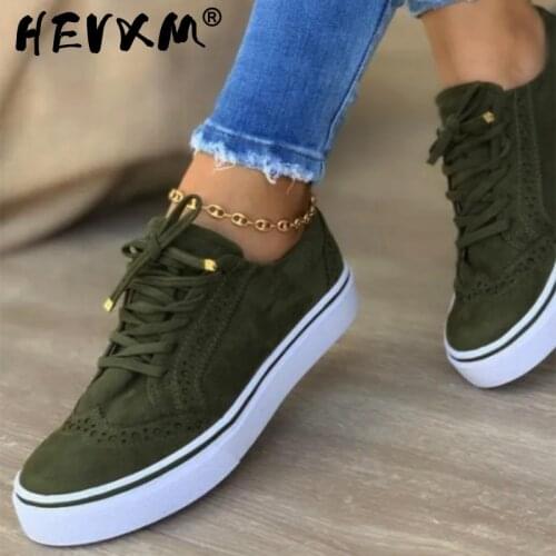 Women Shoes Lace Up Ladies Flats Flock Female 2021 Spring Vulicanized Shoes Fashion Woman Sneakers Shallow New Fashion