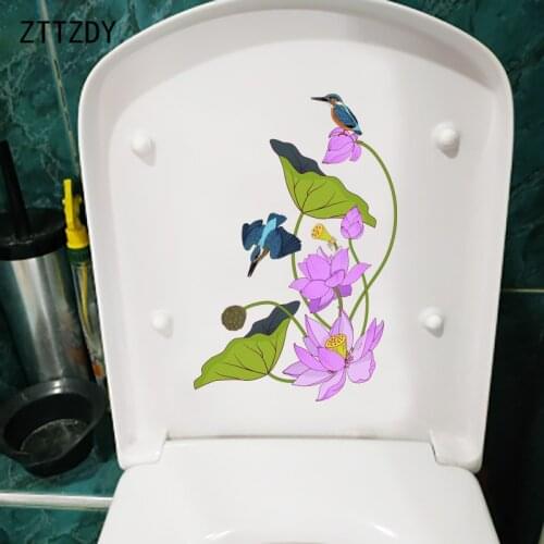 ZTTZDY 16.1CM×24.3CM Cartoon Drawing Pattern Bathroom Toilet Decor Home Room Wall Sticker T2-1050