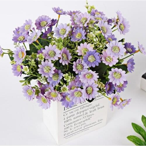 1 Bunch Mini Daisy Artificial Flower Berries Silk Flowers Plastic Flower Bouquet Home Decoration Flores for Wedding Party Decor