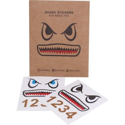 1Set Drone Battery Body Sticker Aircraft Shark Sticker Adhesive Art Decals for DJI Mavic Mini Drone Accessories