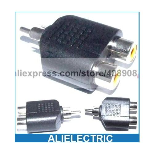 10pcs RCA Male to 2 Female MF Audio Splitter Converter