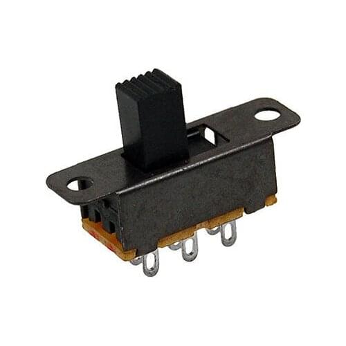 100 Pcs 5mm High Knob 6 Pin 3 Position 2P2T DPDT Panel Slide Switch 0.5A 50V DC