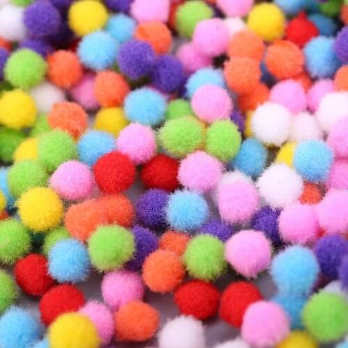 1000Pcs Soft Round Fluffy Craft PomPoms Ball Mixed Color Pom Poms 10mm DIY Craft BX0D