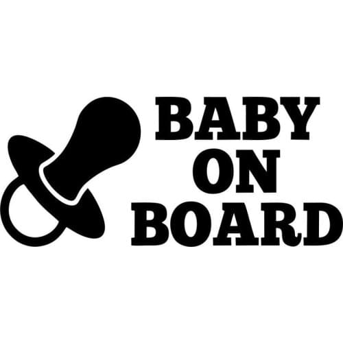 16cm*7cm Creative Bbay on Board Cute Car Sticker PVC Personalized Auto Windshield Bumper Waterproof Decorative Decal