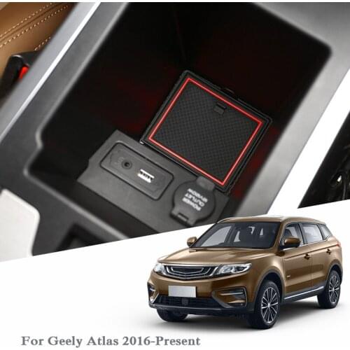 19pcs Car Styling Gate slot pad For Geely Atlas 2016-2020 Silica Gel Door Groove Mat Auto interior Non-slip mat dust Accessories