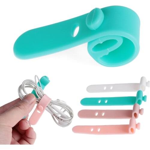 4 Pcs/lot Multipurpose Desktop Phone Cable Winder Earphone Clip Charger Organizer Management Wire Cord Fixer Silicone Holder