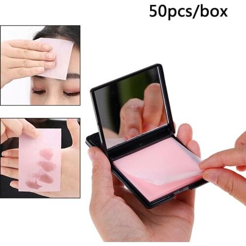50pcs Protable Facial Absorbent Paper Oil Control Wipes Green Tea Absorbing Face