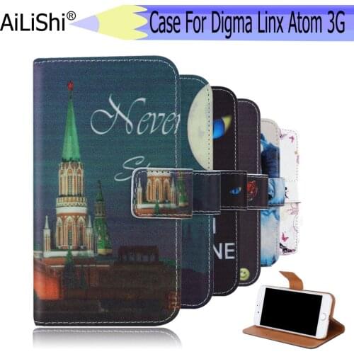 AiLiShi For Digma Linx Atom 3G Case Exclusive Phone PU Leather Case Linx Atom Digma Luxury Flip Credit Card Holder Wallet Hot