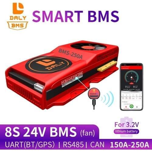Daly Smart BMS LiFePO4 Battery 8S 24V 400A 500A With Bluetooth RS485 UART CANBUS LCD Screen and Battery Power display