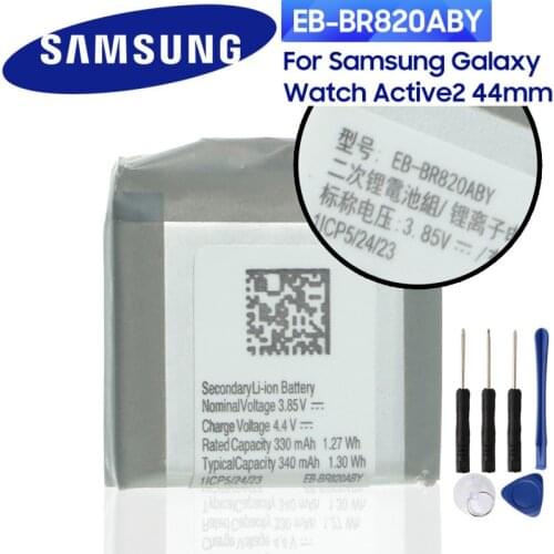 Original Replacement Battery EB-BR820ABY For Samsung Galaxy Watch Active 2 Active2 SM-R820 SM-R825 44mm Watch Battery 340mAh
